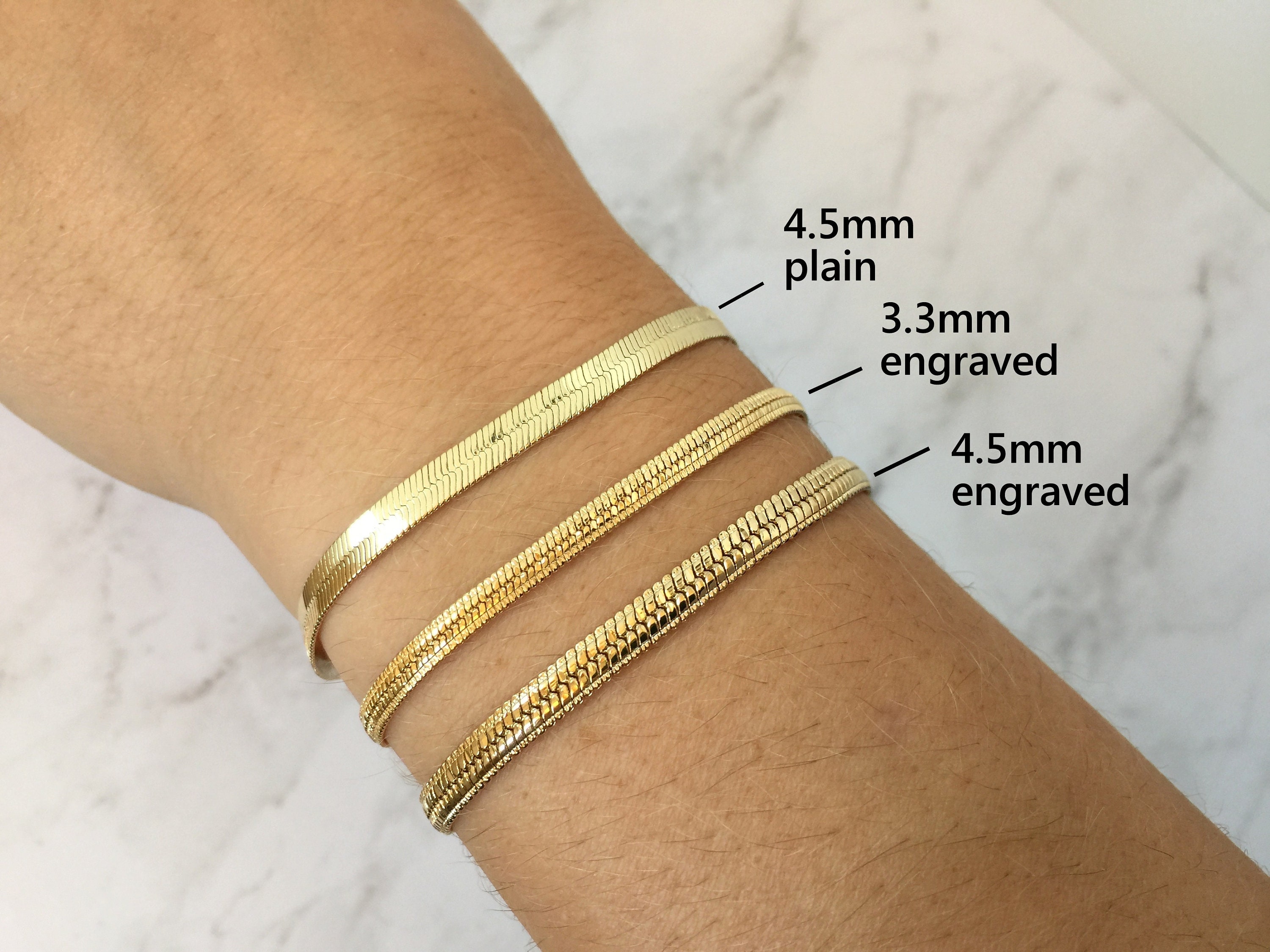 Herringbone Chain Bracelet Wide Gold Chain Bracelet Shiny Etsy visual-guide-for-men-s-and-women-s-chain-lengths-mettle-by-abby
