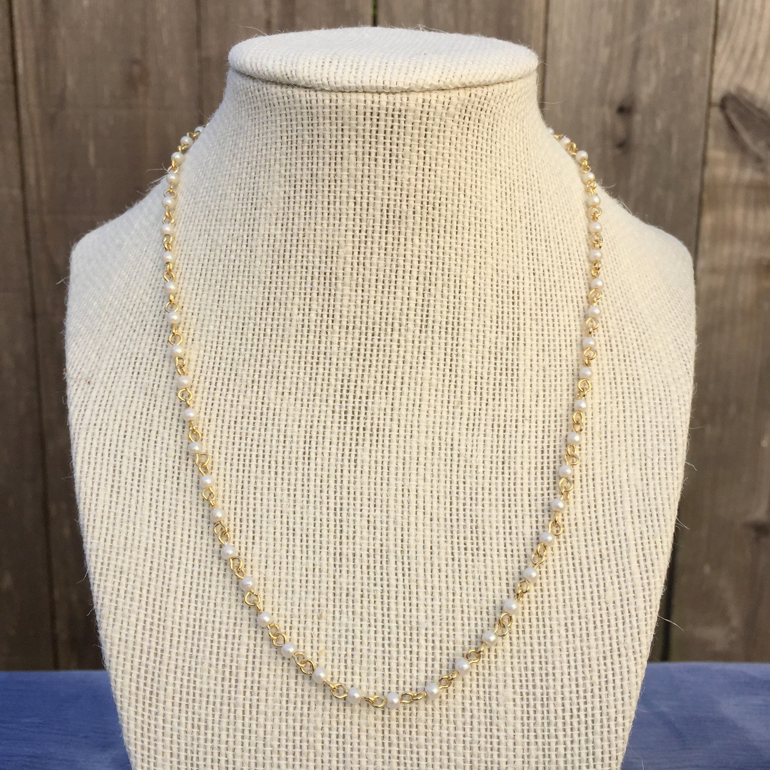 Delicate Pearl Chain Necklace Multi Pearl Gold Chain Dainty Etsy.de