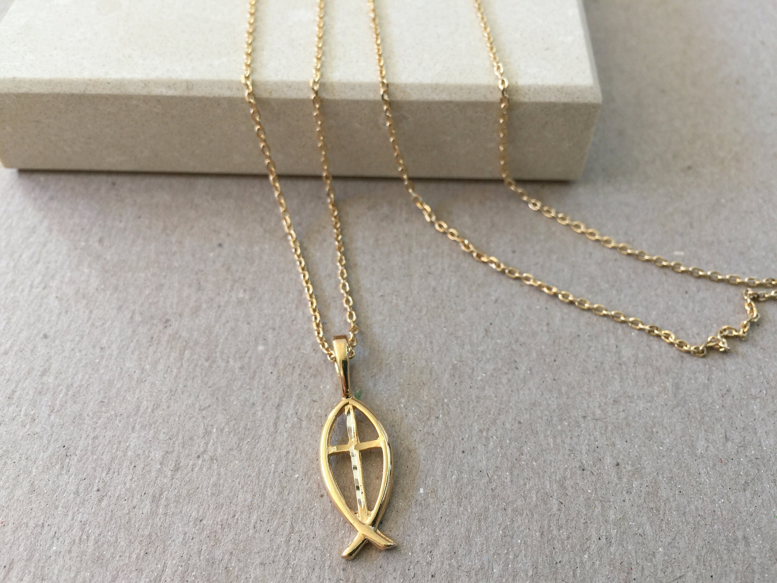 Ichthus clearance cross necklace