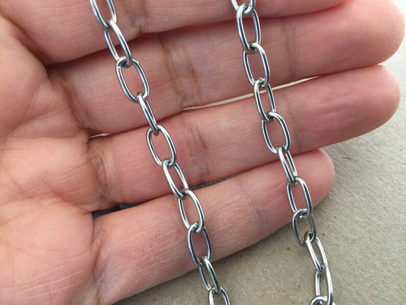 Heavy Stainless Steel 5.5mm Steel Link Chain Thick Cable Chain Stainless Steel Chain Necklace Minimalist Jewelry for Women and Men