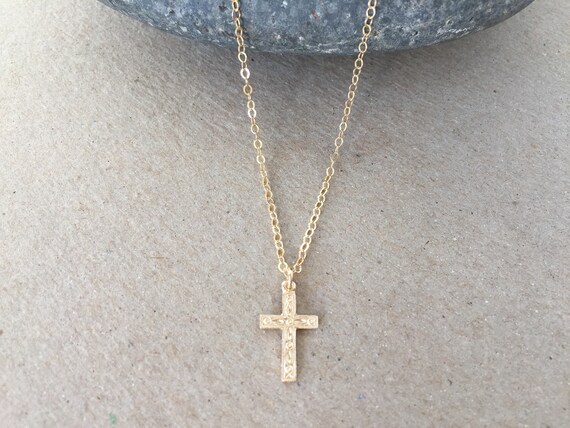 Gold Filled Cross Necklace Small 