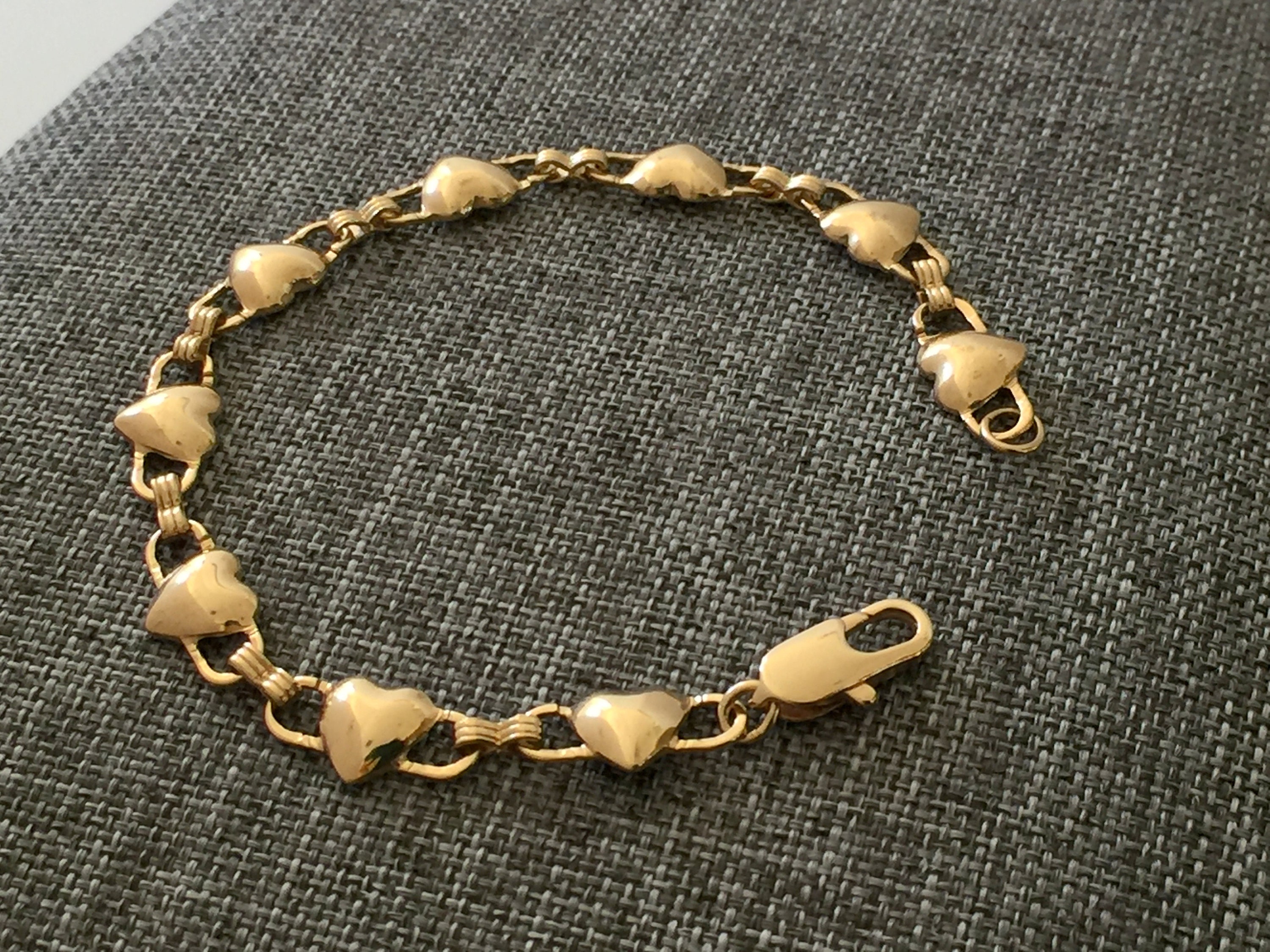 Gold Heart Bracelet Wide Link Gold Chain Thick Gold Chain Etsy