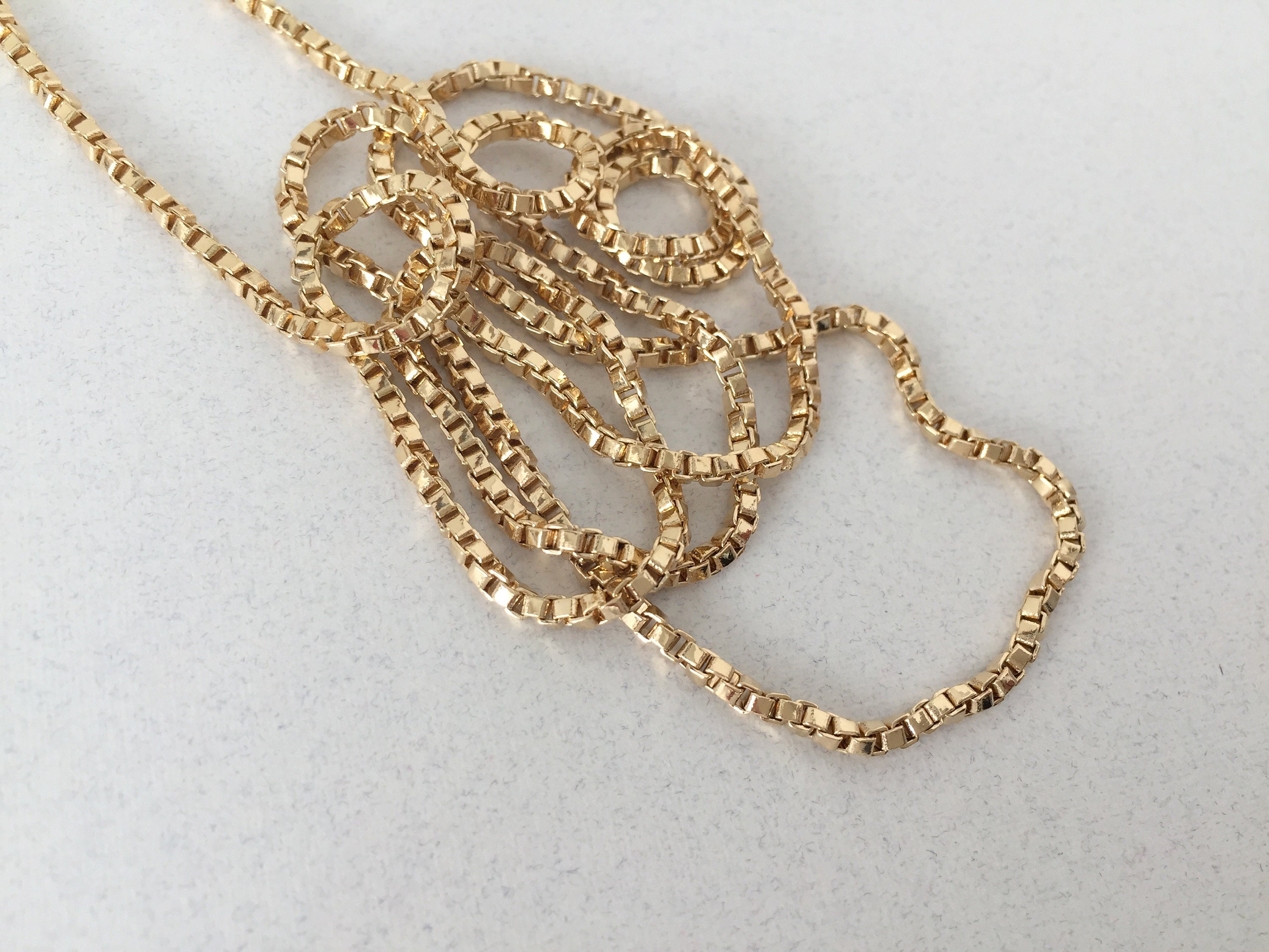 Twisted Box Chain Necklace 2mm Gold Box Chain Choker or Etsy