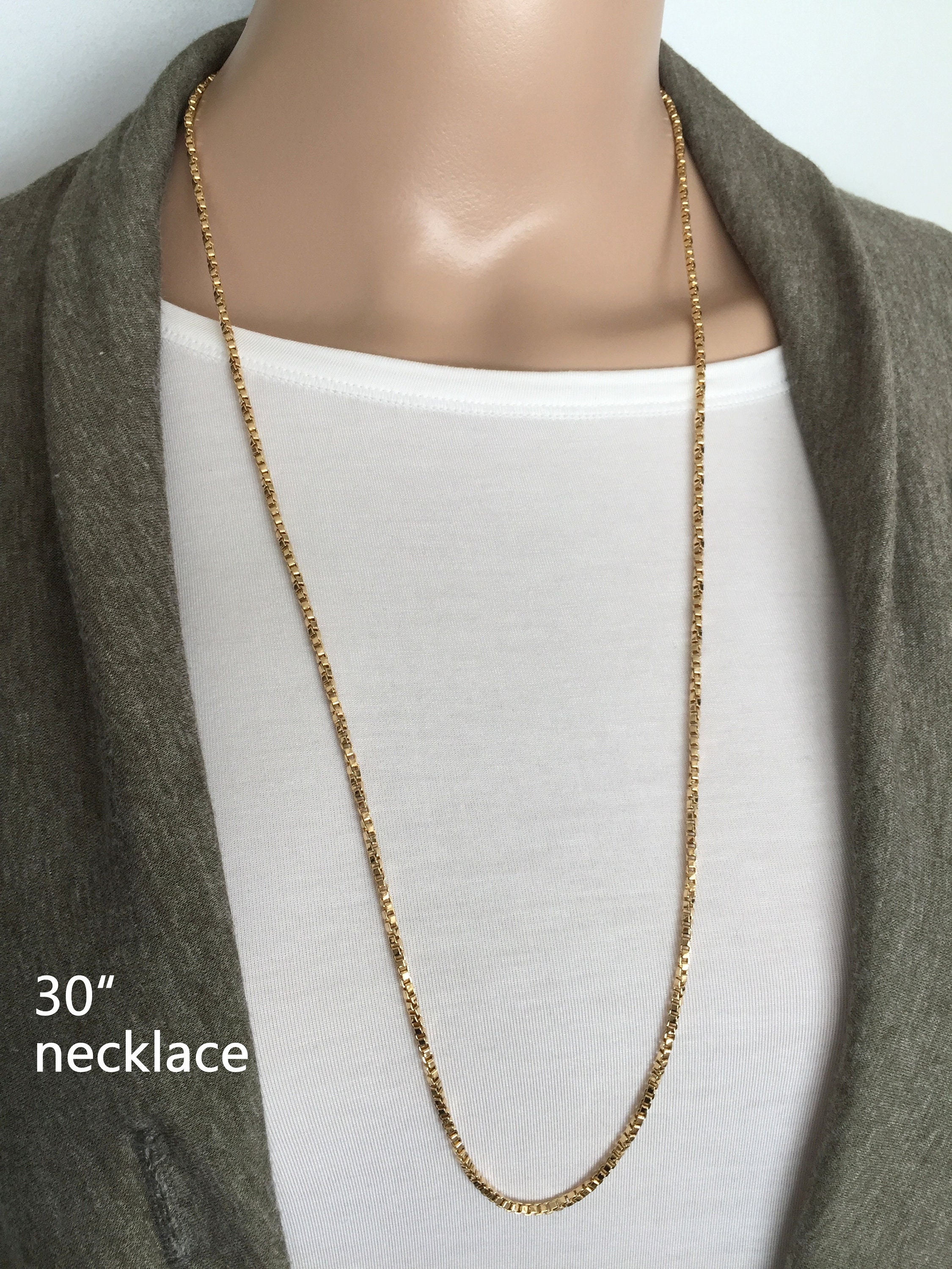 Twisted Box Chain Necklace 2mm Gold Box Chain Choker or Etsy