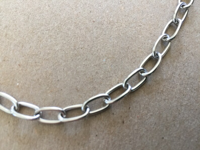 Heavy Stainless Steel 5.5mm Steel Link Chain Thick Cable Chain Stainless Steel Chain Necklace Minimalist Jewelry for Women and Men