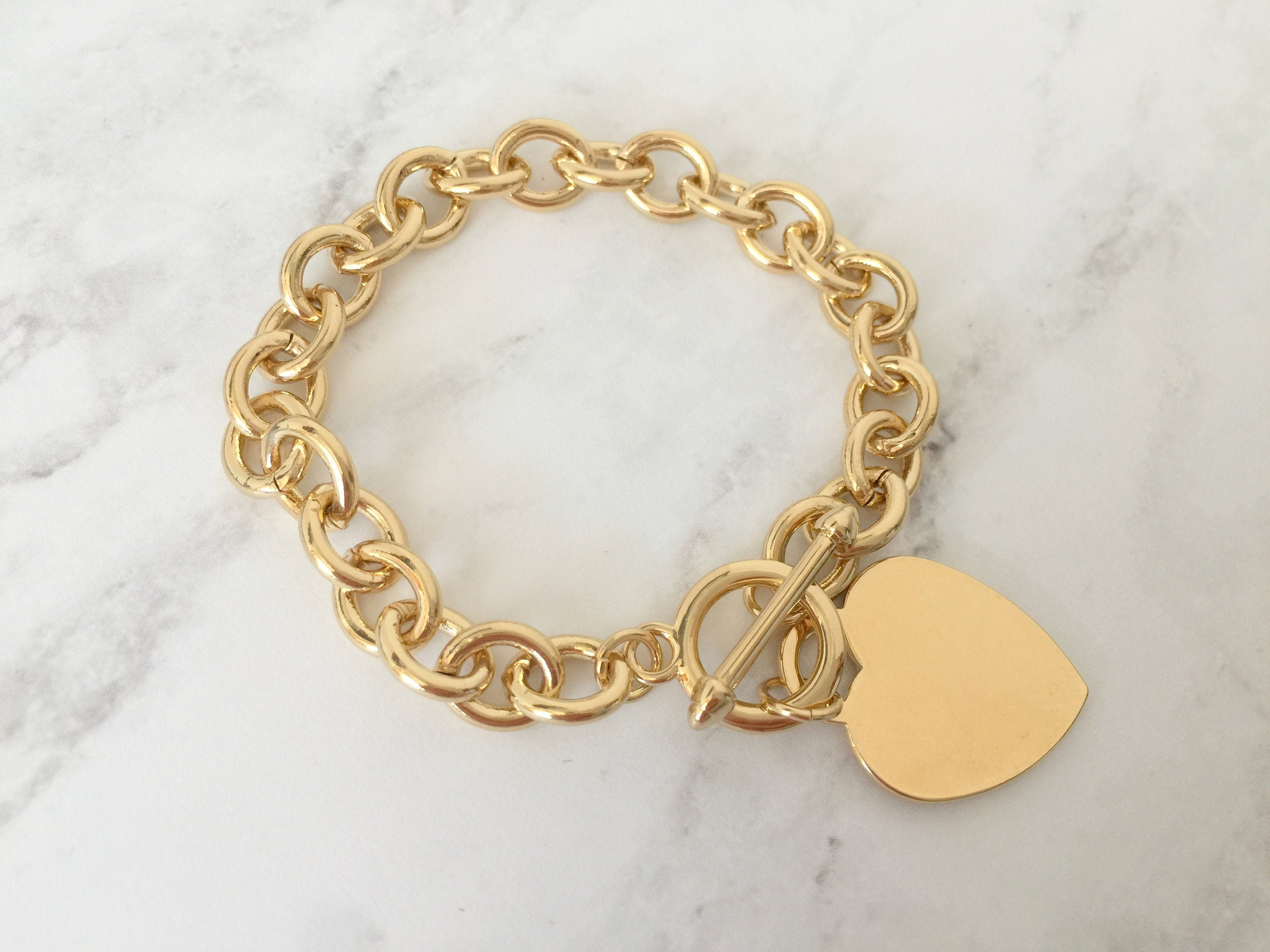 Luxury Double Chain Heart Lock Monogram Chain Bracelet