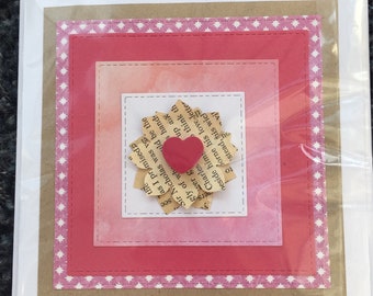 Pink flower handmade card