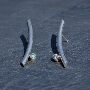 Silver earrings with cubic Zirconia stone