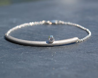 Titanium bracelet with cubic Zirconia stone