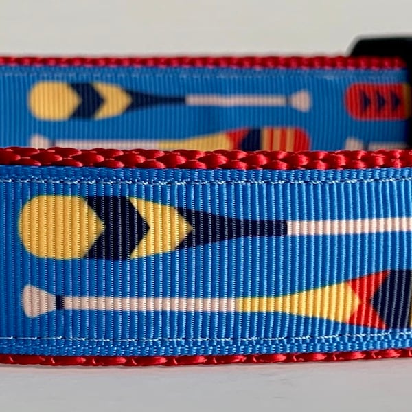 Nautical Boat Oars Dog Collar