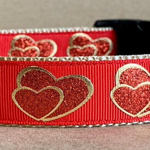 Foil Hearts Dog Collar