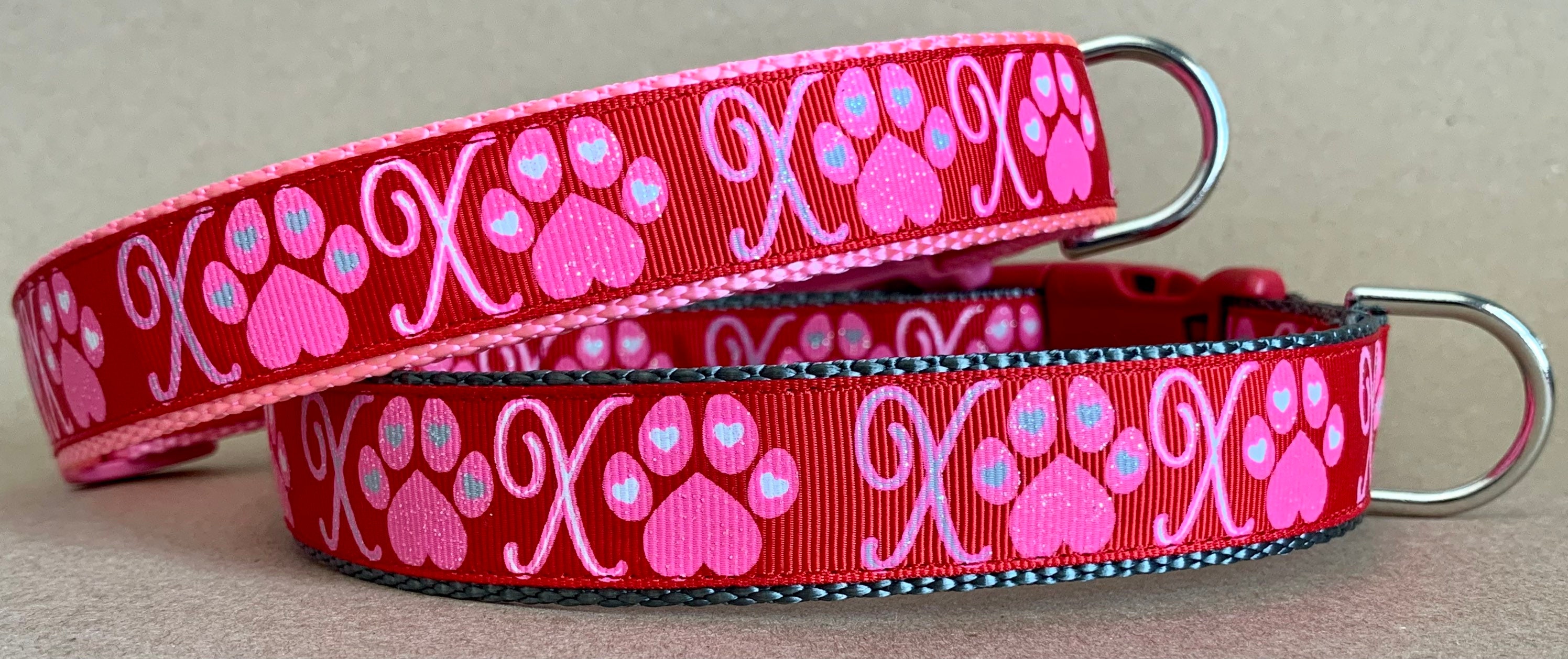 XOXO ブリング ハート＆パウズ レッド ドッグカラー - Etsy 日本