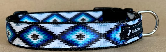 Blue White Diamond Dog Collar Etsy Canada