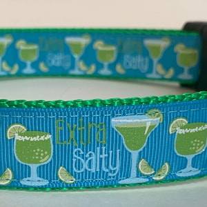 Extra Salty Aqua Margarita Dog Collar