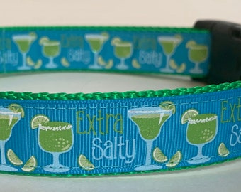 Extra Salty Aqua Margarita Dog Collar