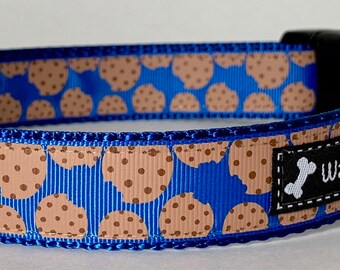 Aunt Jean's Chocolate Chip Cookies Blue Dog Collar