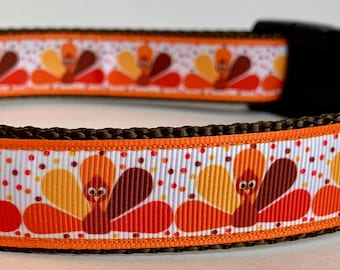 Thanksgiving Turkeys Dog Collar