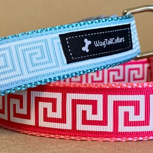 Greek key dog collar top