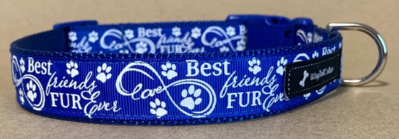 CC Yellow Blue BFF OR Love Dog Collar Etsy