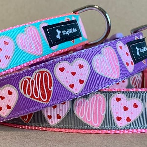 Valentine Glitter Hearts Sugar Cookie Dog Collar