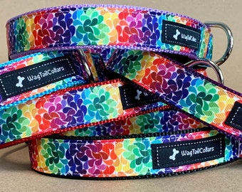 Rainbow Swirl Dog Collar