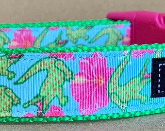 Gator & Hot Pink Lily Hundehalsband