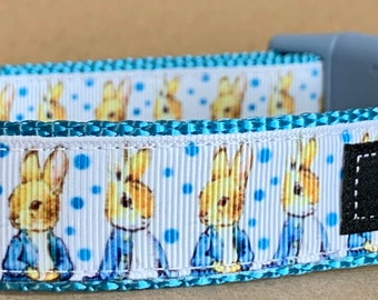 Vintage Blue Bunny Dog Collar