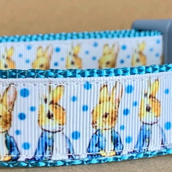 Vintage Blue Bunny Dog Collar