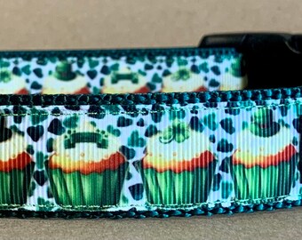 Saint Patty Cupcake Dog Collar