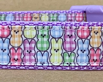 Mini Gingham Bunnies Dog Collar