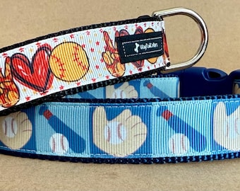 Baseball I Love OPPURE Collare per cani con guanto da baseball