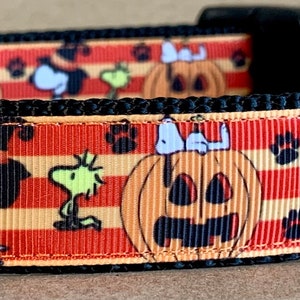 Halloween Pumpkin Striped Dog Collar