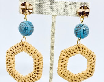 Chinoiserie & Rattan Earrings