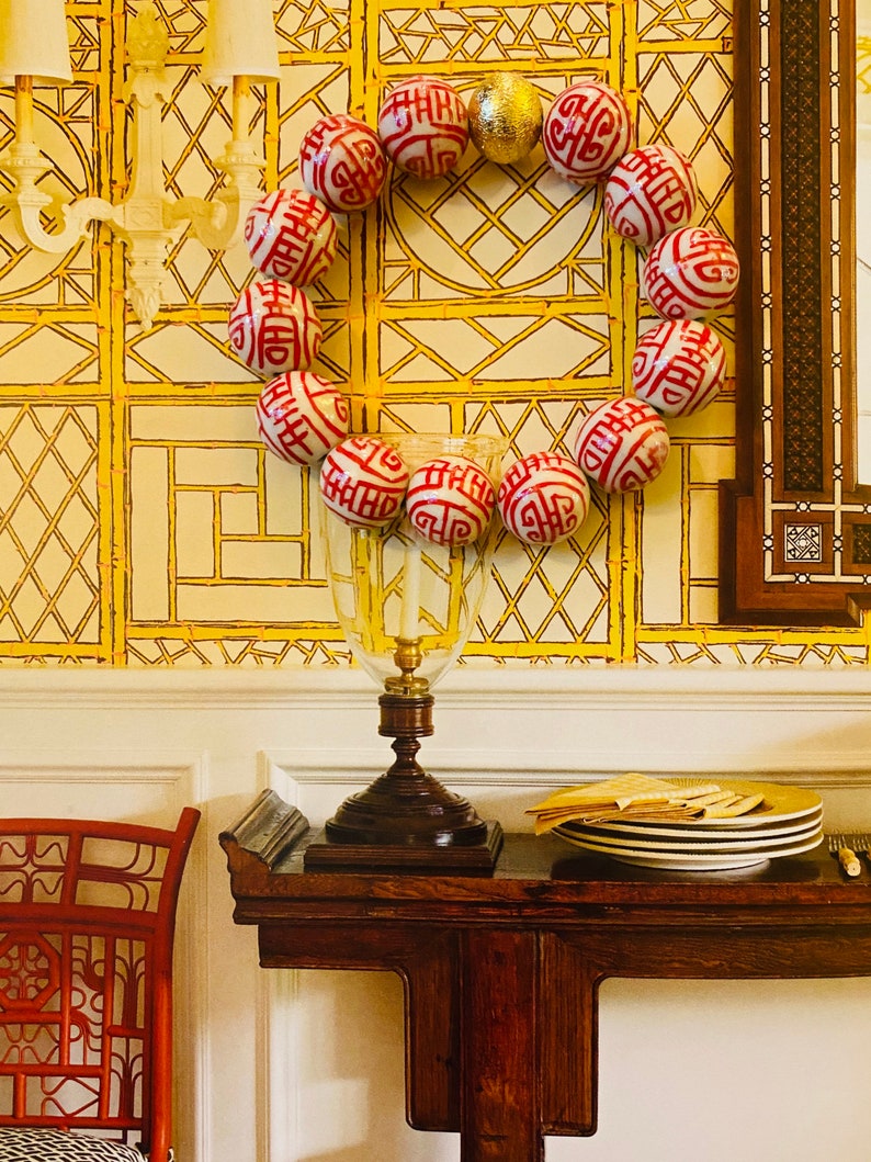 Chinoiserie Red & White Stretch Bracelet image 4