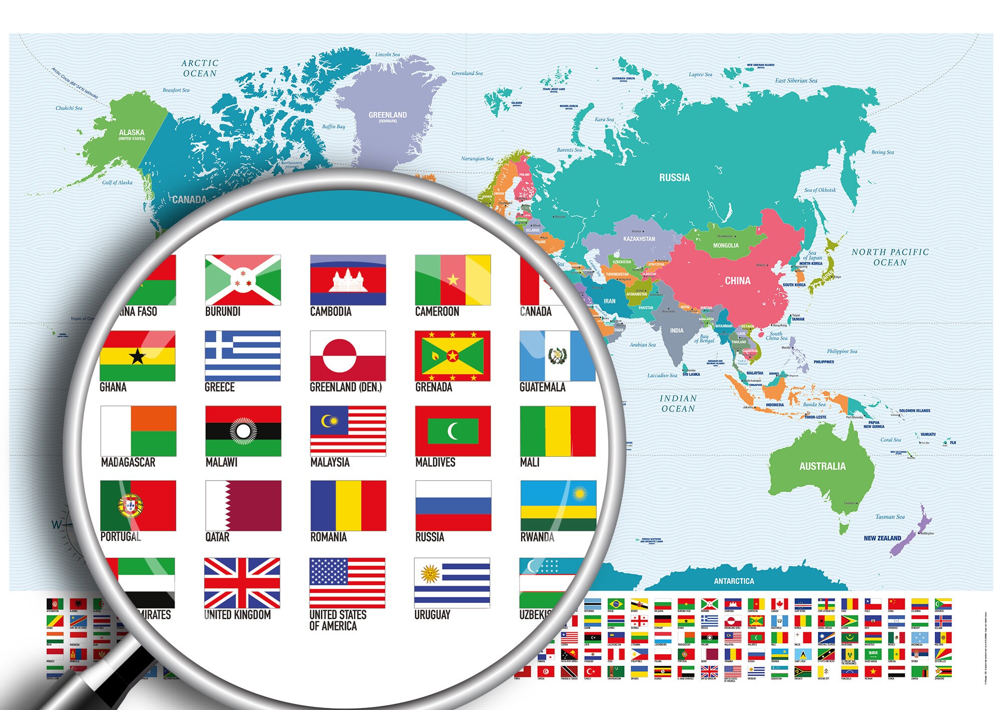 Large World Wall Map Poster With Countries Capitals Flags Map Of The Large world wall map poster with countries capitals flags map of the