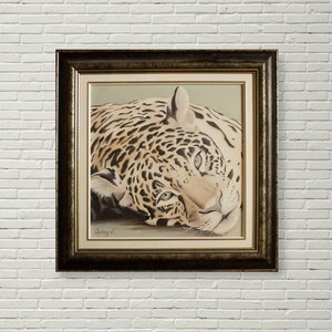 Oil painting, canvas, leopard, animal, art, AudreyVincentArt, 16 &quot;X 16&quot; X 3/4 &quot;