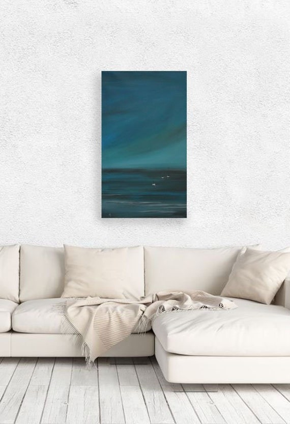 アクリル水 風景 サントリーニ 風景画 アクリル画 WITH FOTO 写真