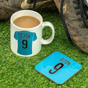 Personalised Team Strip Mug Custom Sport Or Football Kit Design Man Of The Match Motif Gift for Dad, Husband, Brother, Son, Father image 1