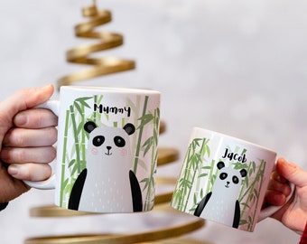 Cute Panda Clan, Whimsical Mug Set for the Family, Mummy and Daddy Mug with Toddler Mug Set, Family Gifts, Birthday Gift, New Home Gift