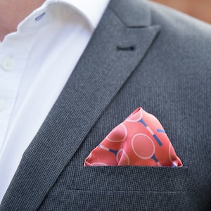 Personalised Tennis Racket Pocket Square