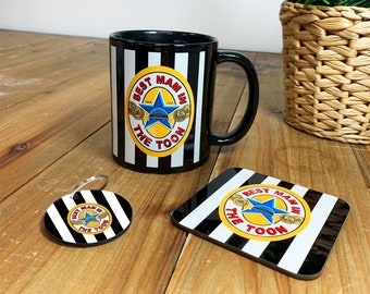 Best Mam in the Toon Mug Coaster & Keyring Set | Birthday Gift | Best Dad Pal Sister Brother Friend | Newcastle Brown Ale | For Geordies