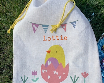 Easter Sack Gift Bag For Kids - Easter Hunt Activity - Non-Chocolate based Alternative Easter Present or with Optional Easter Selection Box