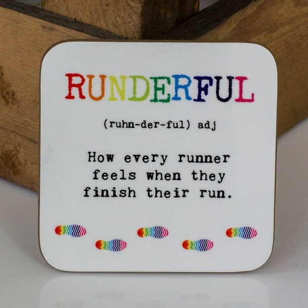 Runderful - Regalo divertido para corredor 'Runderful' Definición Montaña rusa / Regalo del Día del Padre corriendo compañero corredor atleta maratón de cumpleaños 10k