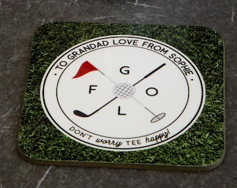 Personalised Golf Pun Coaster | Gift for Golfer | Fathers Day Gift, Stocking Filler, Birthday, Retirement Gift For Him or Her