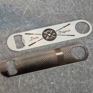 Personalised Barbell Club Crest Gift - Unique Bottle Opener Customised - Gift For Crossfit Fitness Dad Weightlifter, Fathers Day Gift