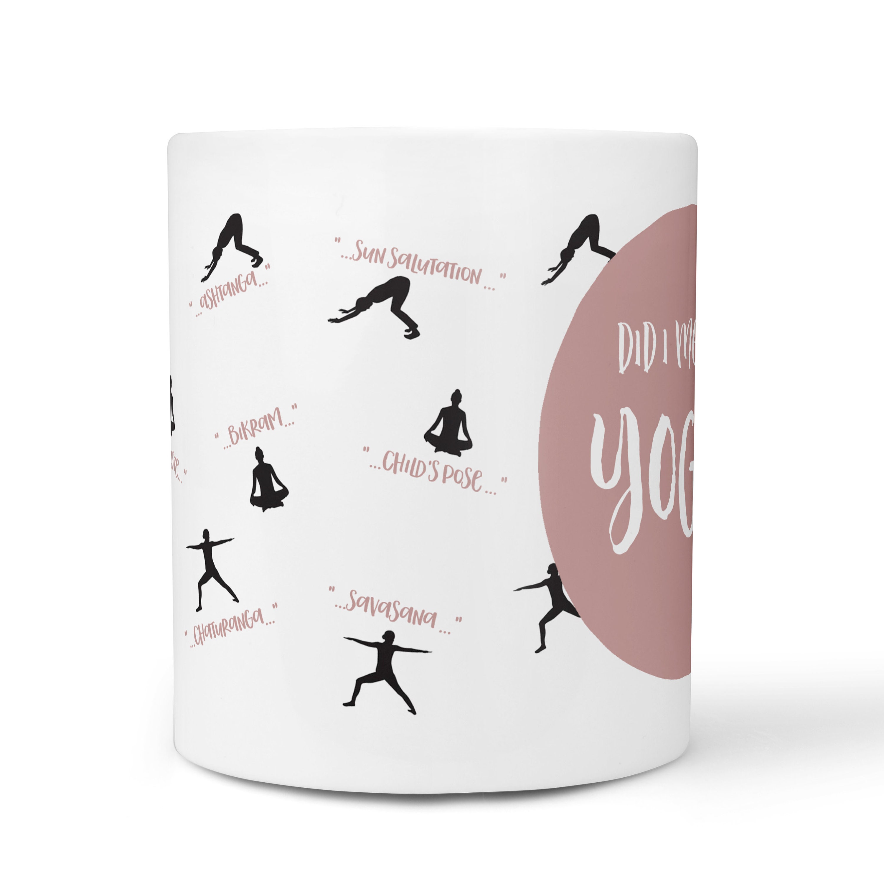 Personalised Yoga Mug With Yoga Salutation Print Yoga Gift for