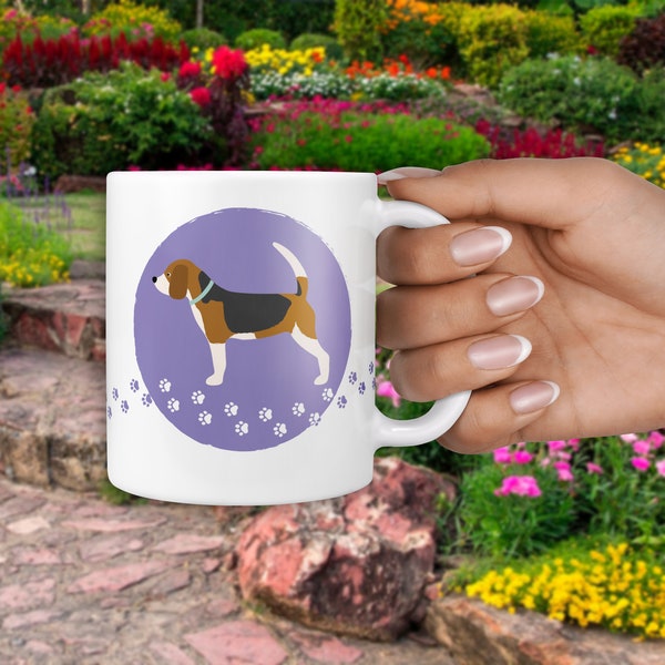 Beagle Dog Mug and Coaster Set | Personalised Any Name | Cute Beagle Pet Gift Doggy Birthday Funny Mothers Day Gift