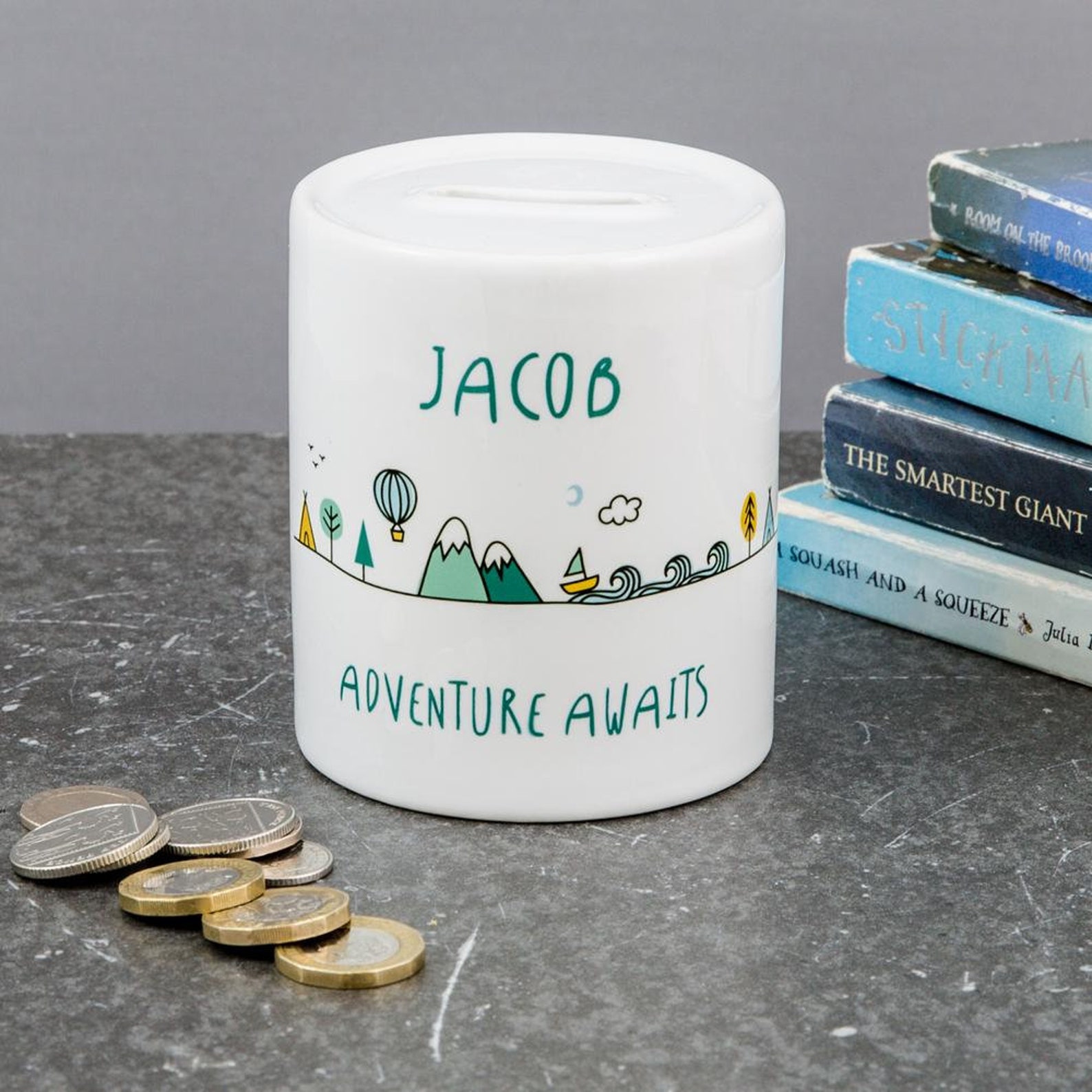 Personalised Adventure Children's Money Box 1st Birthday Etsy UK