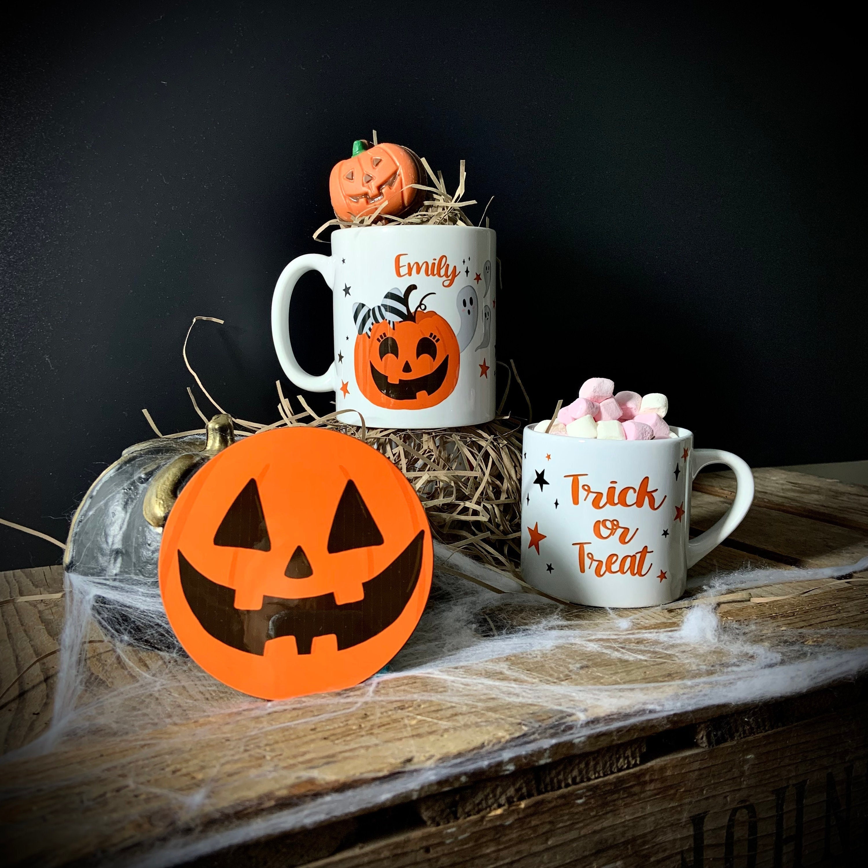 Trick Or Treat Witch Hats Choose Spooky Large Halloween Fall Coffee Mug