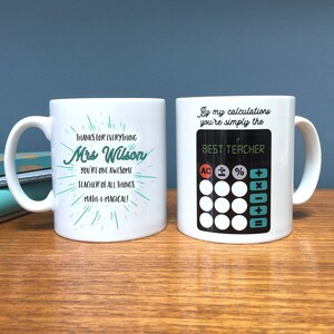 El mejor profesor de matemáticas del mundo Juego de tazas de regalo personalizadas Funny Present / School leavers gift fin of term Christmas mathematics lecturer tutor Mug only